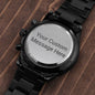 Customized Black Chronograph Watch For Husband