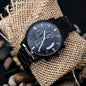 Customized Black Chronograph Watch For Husband