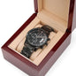 Customized Black Chronograph Watch For Husband