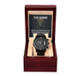 Black Chronograph Watch + MC (NO ENGRAVING) For Husband