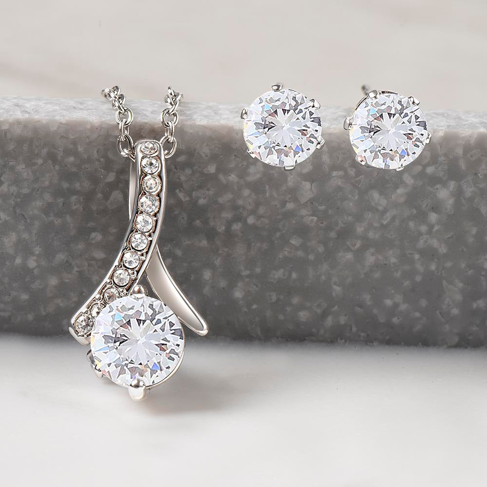 Elegant To My Wife Necklace and Earring Set: A Loving Husband's Gift for Your Soulmate
