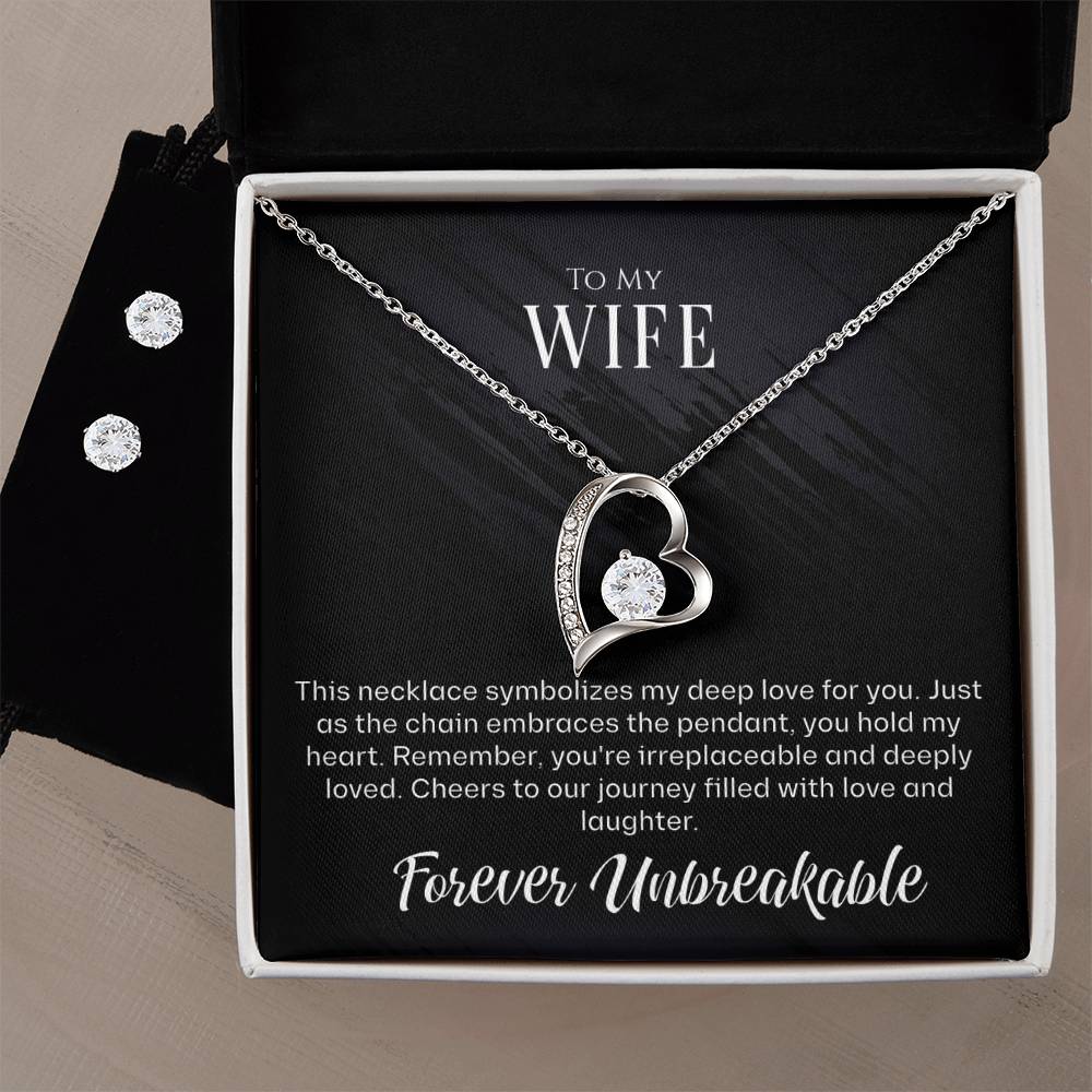 Elegant 'To My Wife' Necklace and Earring Set: Elevate Your Gifting Game