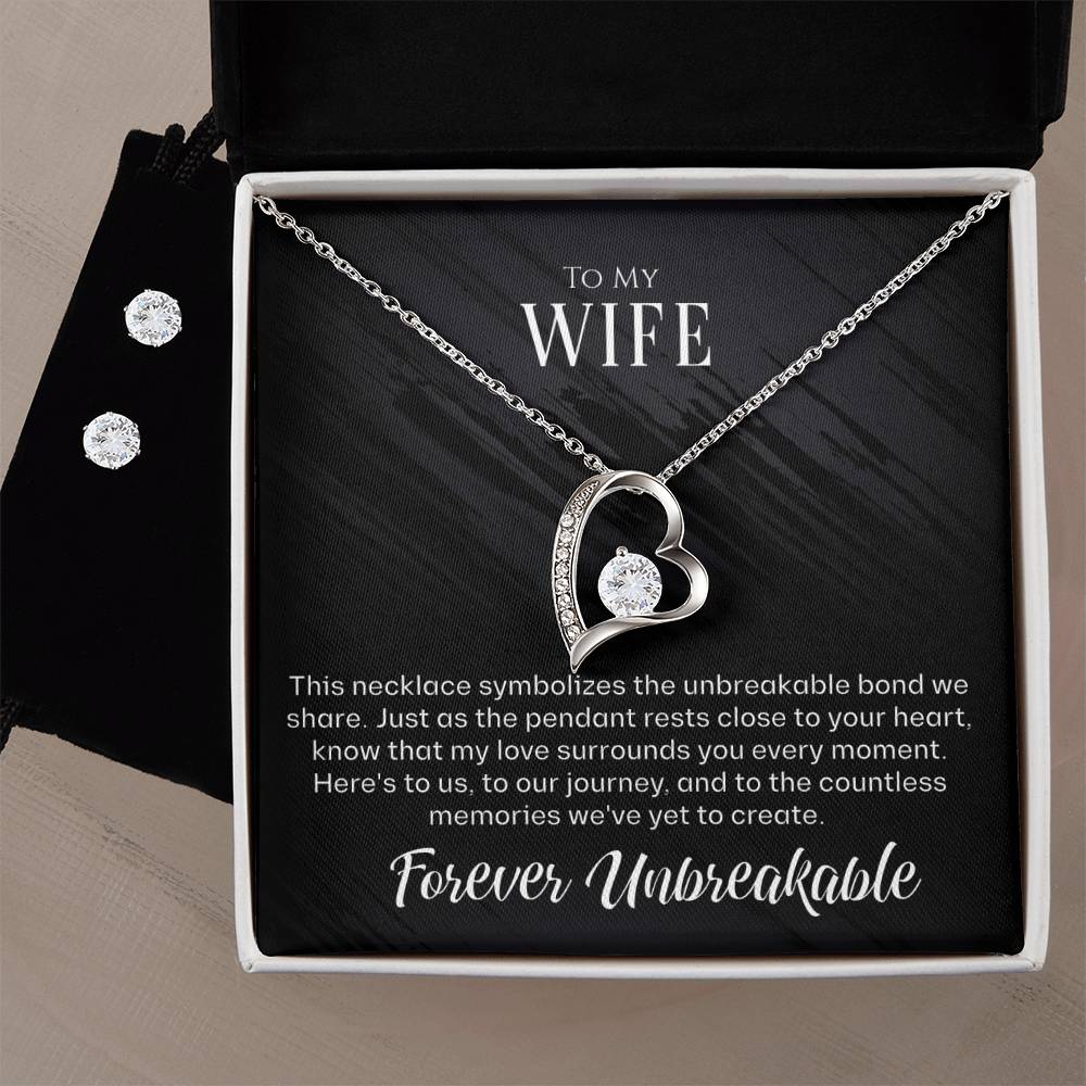 Uniquely Beautiful 'To My Wife' Necklace and Earring Gift Set: Show Your Love with Style