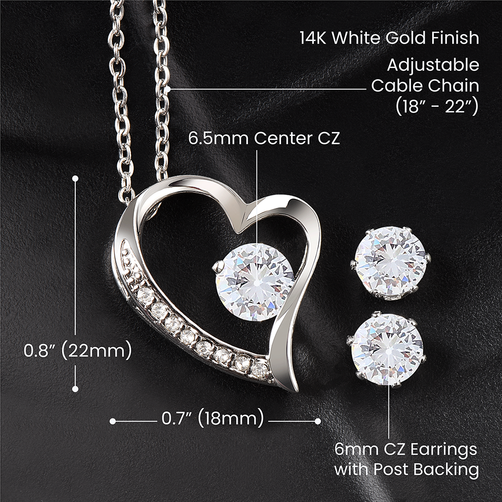 Elegant 'To My Wife' Necklace and Earring Set: Elevate Your Gifting Game