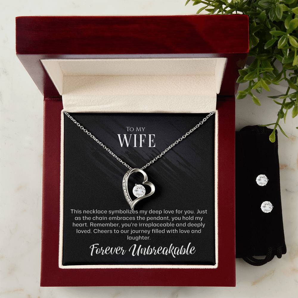 Elegant 'To My Wife' Necklace and Earring Set: Elevate Your Gifting Game