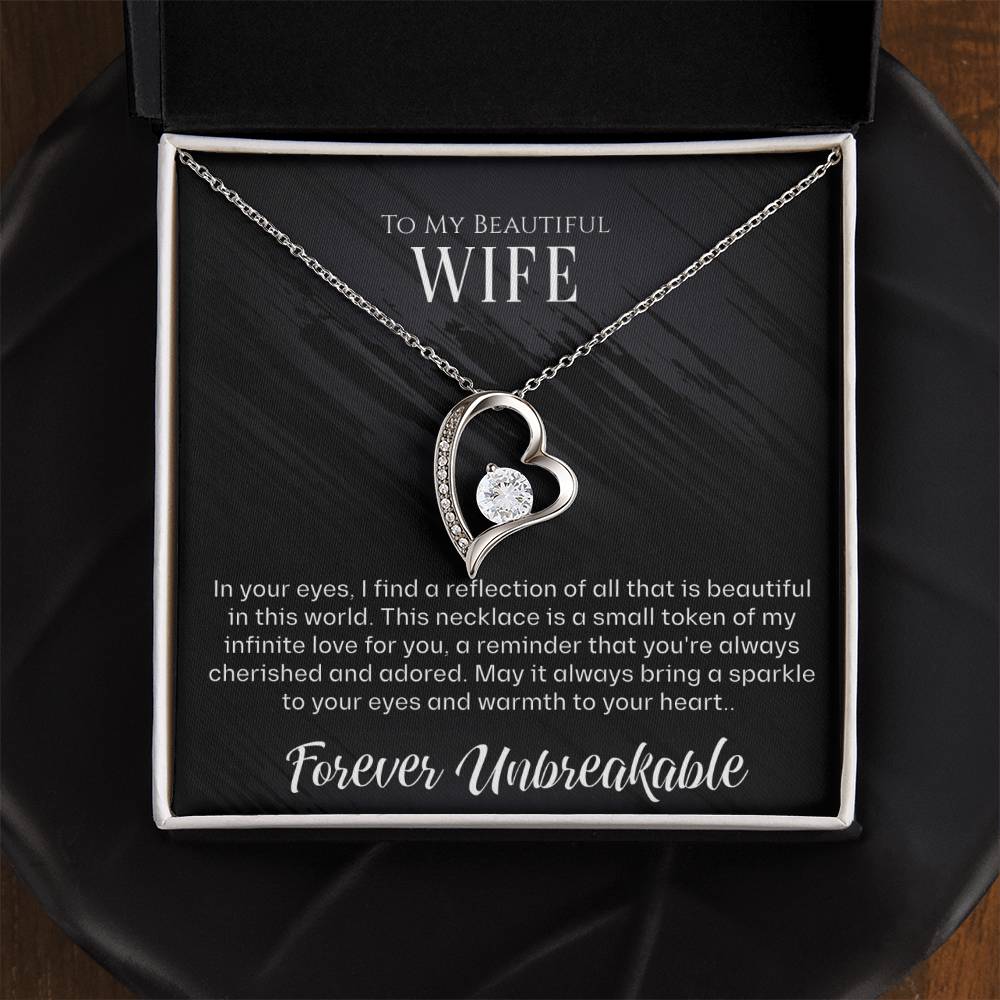 "Elegant To My Wife Necklace from Loving Husband - Gift Your Soulmate, Stunning To My Wife Jewelry, Uniquely Beautiful Badass Wife Gift with Sentimental Message Card and Exquisite Presentation Box"