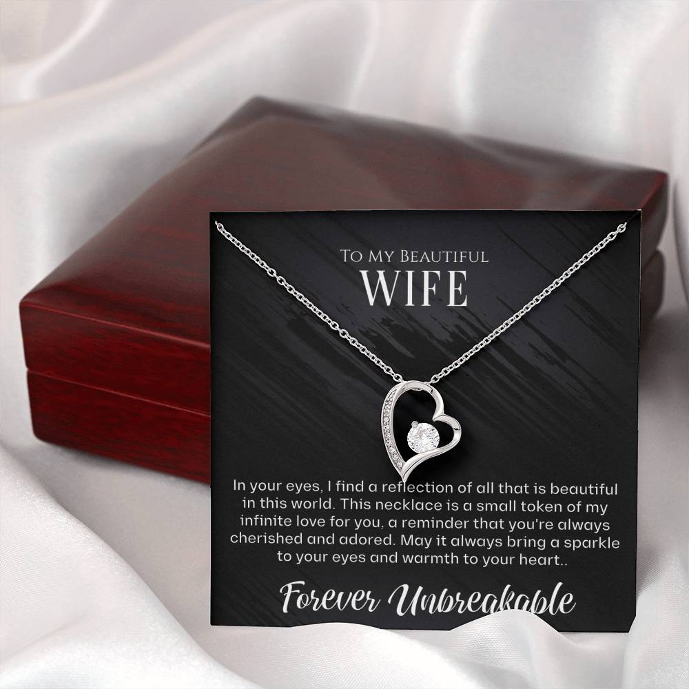 "Elegant To My Wife Necklace from Loving Husband - Gift Your Soulmate, Stunning To My Wife Jewelry, Uniquely Beautiful Badass Wife Gift with Sentimental Message Card and Exquisite Presentation Box"