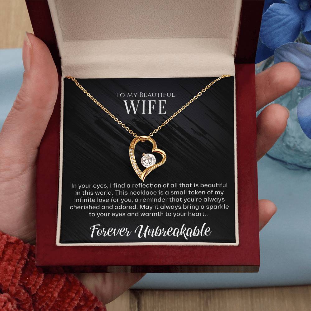 "Elegant To My Wife Necklace from Loving Husband - Gift Your Soulmate, Stunning To My Wife Jewelry, Uniquely Beautiful Badass Wife Gift with Sentimental Message Card and Exquisite Presentation Box"