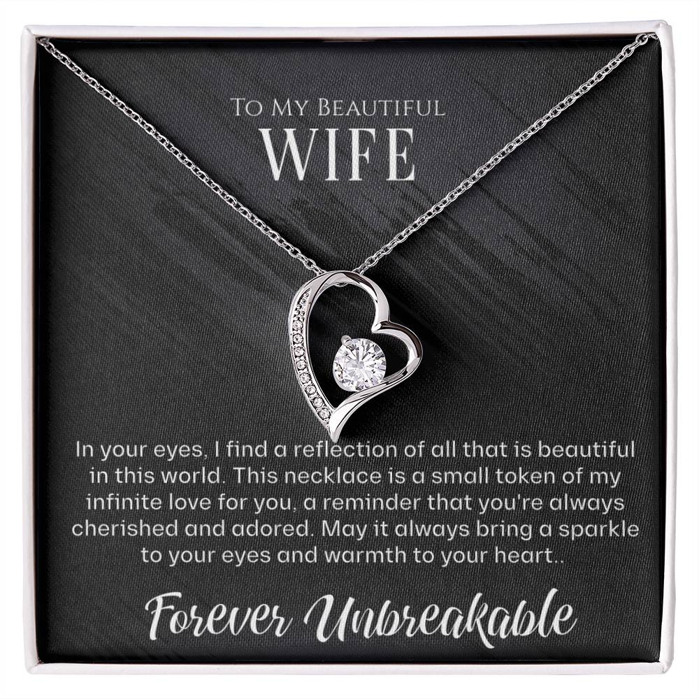 "Elegant To My Wife Necklace from Loving Husband - Gift Your Soulmate, Stunning To My Wife Jewelry, Uniquely Beautiful Badass Wife Gift with Sentimental Message Card and Exquisite Presentation Box"